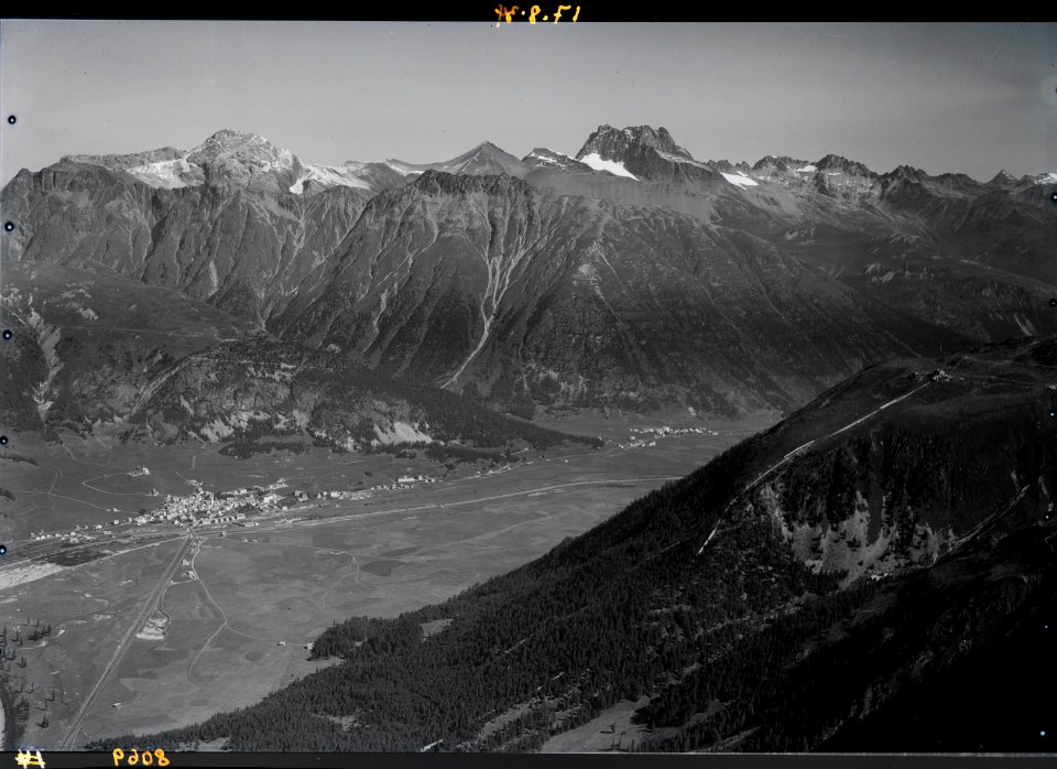 ETH-BIB-Muottas Muragl, Samedan, Bever, Crasta, Mora, Piz Kesch-Inlandflüge-LBS MH01-008069