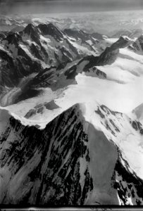 ETH-BIB-Mönch, Unterer Grindelwaldgletscher, Schreckhörner v. W. aus 5000 m-Inlandflüge-LBS MH01-001230