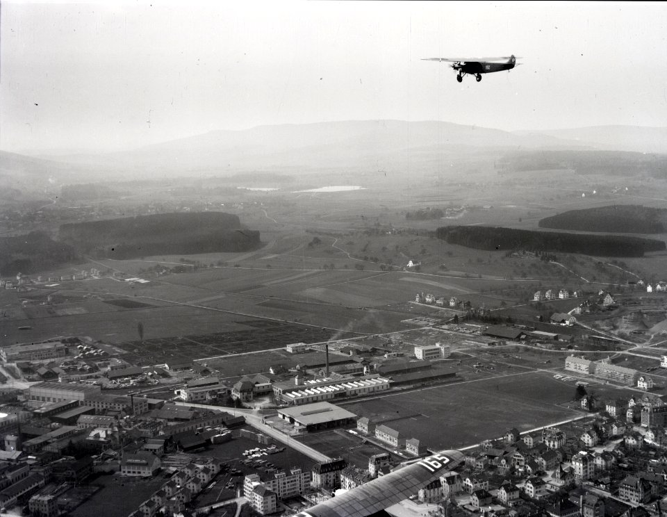 ETH-BIB-Oerlikon, Zürich, 2 Fokker VIIb im Flug-Inlandflüge-LBS MH01-006717