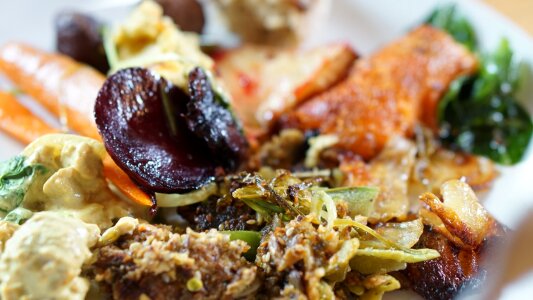 Buffet organic food organic