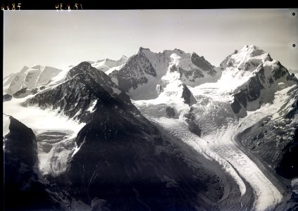 ETH-BIB-Piz Tschierva, Piz Palü, Piz Bernina, Roseggletscher v. N. W.-Inlandflüge-LBS MH01-007866