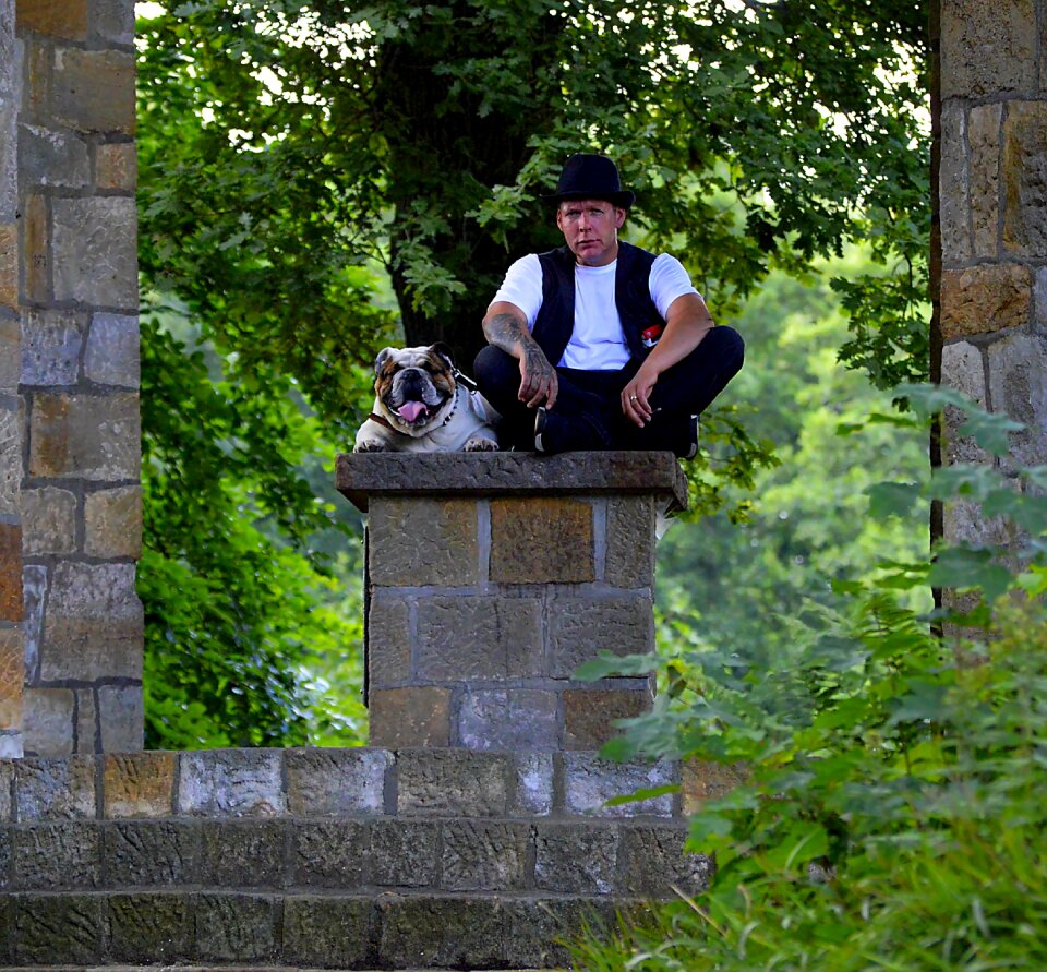 Animal portrait dog human
