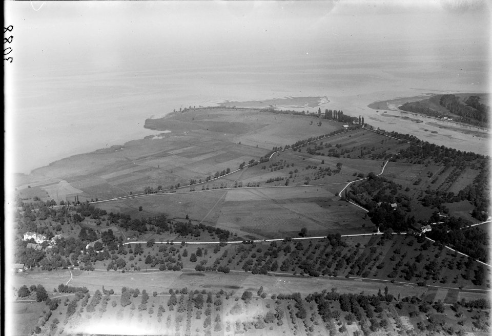 ETH-BIB-Rheinspitz, Rheinmündung, Altenrhein v. S. aus 500 m-Inlandflüge-LBS MH01-003088