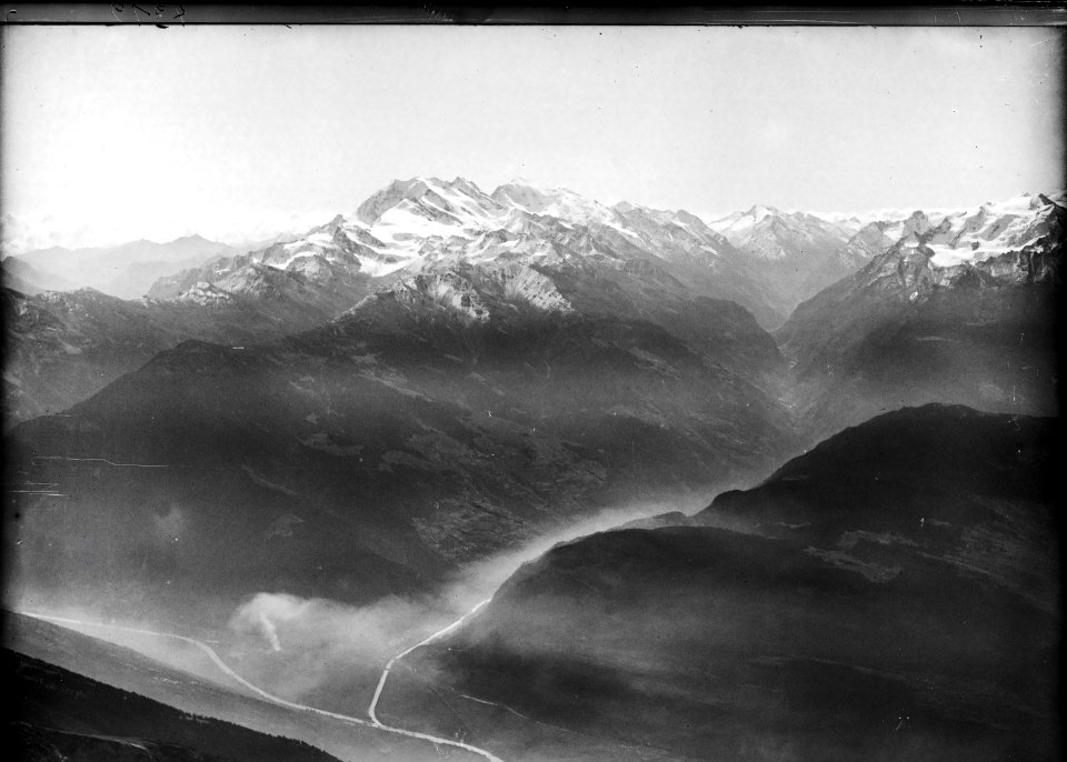 ETH-BIB-Rhônetal, Visp, Saastal, Fletschhorn, Weissmies v. N. aus 3500 m-Inlandflüge-LBS MH01-004312