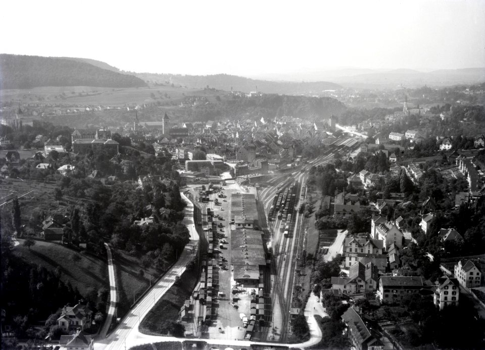ETH-BIB-Schaffhausen, Güterbahnhof v. W. aus 200 m-Inlandflüge-LBS MH01-006567