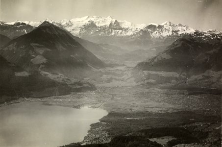 ETH-BIB-Sarnersee, Giswil, Lungerersee, Brünig, Berneralpen v. N. aus 1200 m-Inlandflüge-LBS MH01-005108