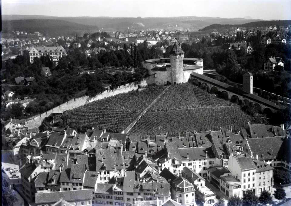 ETH-BIB-Schaffhausen, Munot aus 50 m-Inlandflüge-LBS MH01-006566