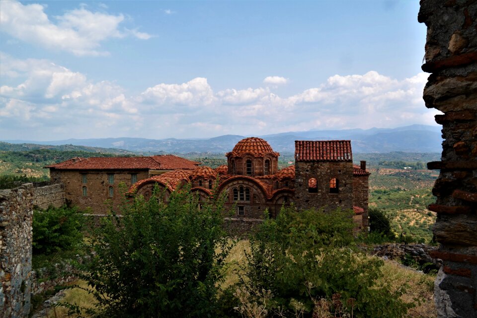 Mystras byzantine ruined city