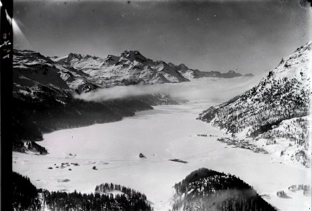 ETH-BIB-Silvaplana, Silvaplanersee , Surlej, Piz della Margna aus 500 m-Inlandflüge-LBS MH01-001576
