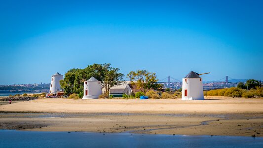 Windmill barreiro tagus river