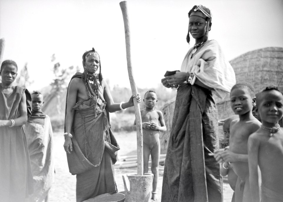 ETH-BIB-Tuaregfrauen und Kinder vor einer Hütte-Tschadseeflug 1930-31-LBS MH02-08-1112