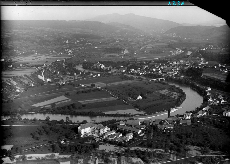 ETH-BIB-Turgi, Kirchdorf, Baden, Limmat, Lägern v. N. aus 400 m-Inlandflüge-LBS MH01-004251