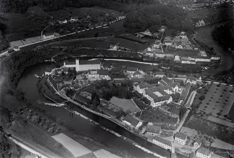 ETH-BIB-Wettingen, Kloster mit Spinnerei aus 500 m-Inlandflüge-LBS MH01-003616