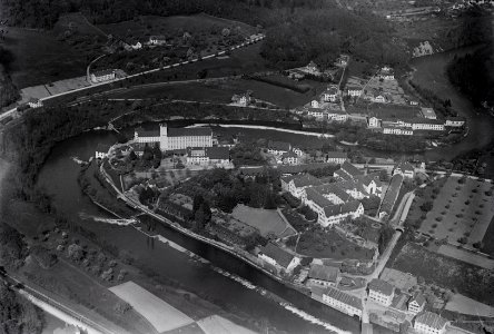 ETH-BIB-Wettingen, Kloster mit Spinnerei aus 500 m-Inlandflüge-LBS MH01-003616