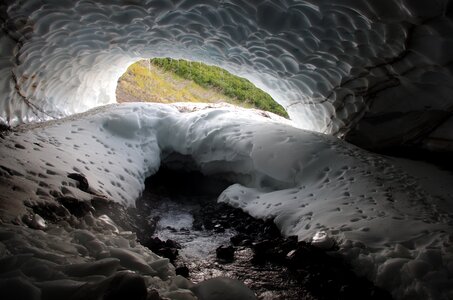 The foot of the volcano sneznik snow cave photo