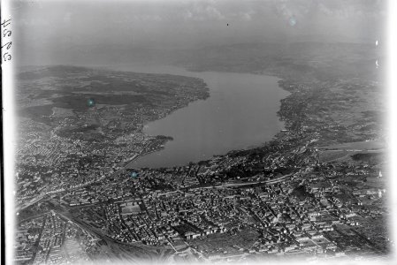 ETH-BIB-Zürich mit See, Albiskette, Etzel aus 1500 m-Inlandflüge-LBS MH01-002924