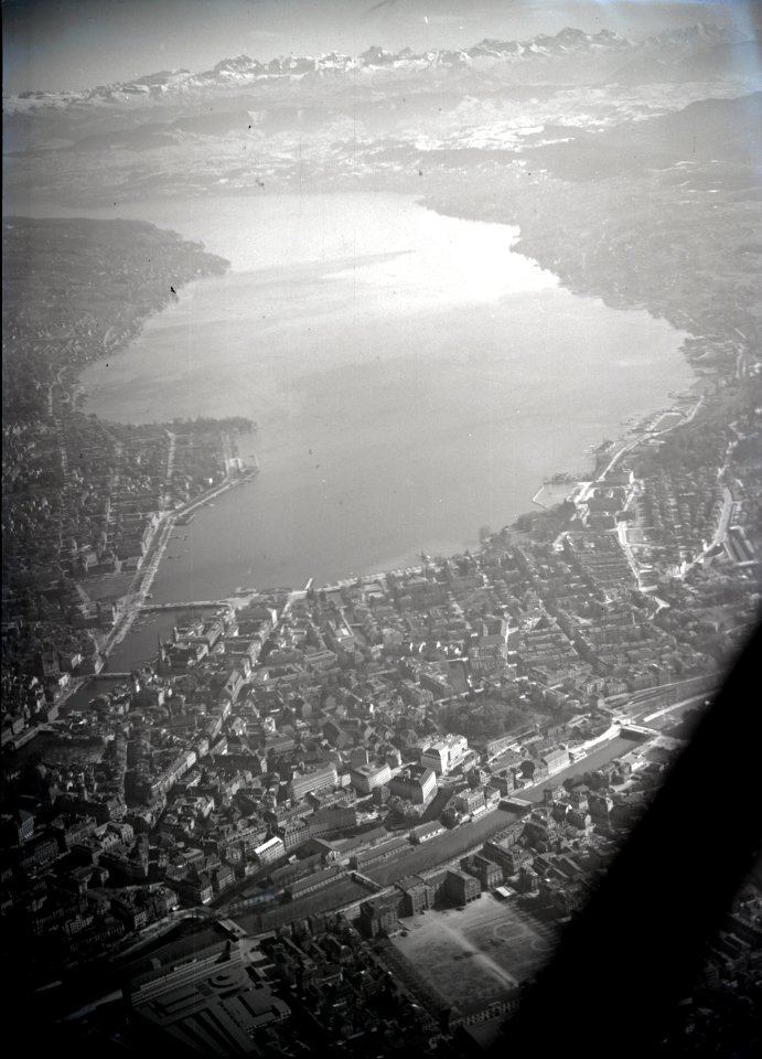 ETH-BIB-Zürich mit See, Glarneralpen-Inlandflüge-LBS MH01-006434