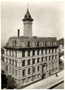 ETH-BIB-Zürich, ETH Zürich, altes Maschinenlaboratorium, Fassade Süd-Ost-Ans 00113
