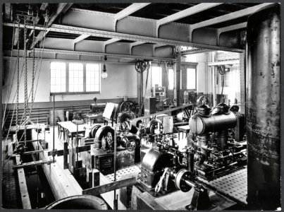 ETH-BIB-Zürich, ETH Zürich, Altes Maschinenlaboratorium, Maschinensaal, hydraulische Abteilung-Ans 01267