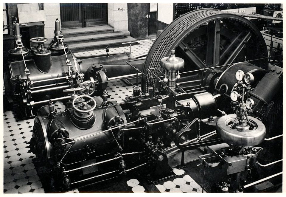 ETH-BIB-Zürich, ETH Zürich, Altes Maschinenlaboratorium, Maschinensaal, Ventildampfmaschine-Ans 00592