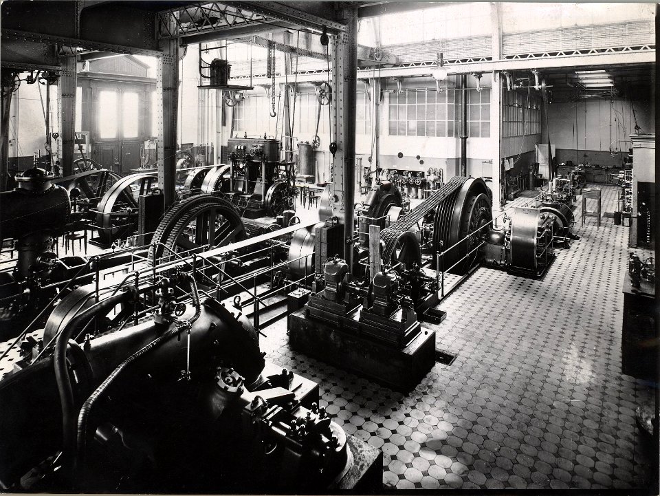 ETH-BIB-Zürich, ETH Zürich, Altes Maschinenlaboratorium, Maschinensaal-Ans 01266