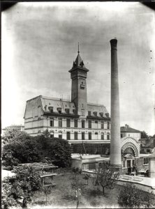 ETH-BIB-Zürich, ETH Zürich, altes Maschinenlaboratorium, Fassade Nord-West-Ans 00948