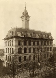 ETH-BIB-Zürich, ETH Zürich, altes Maschinenlaboratorium, Fassade Süd-Ost-Ans 01355