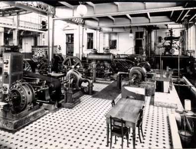 ETH-BIB-Zürich, ETH Zürich, Altes Maschinenlaboratorium, Maschinensaal, hydraulische Abteilung-Ans 01263