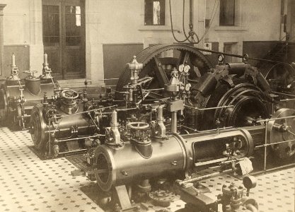 ETH-BIB-Zürich, ETH Zürich, Altes Maschinenlaboratorium, Maschinensaal, Ventildampfmaschine-Ans 01356
