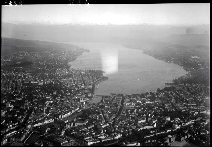 ETH-BIB-Zürich mit See, Hauptbahnhof bis Seefeld-Inlandflüge-LBS MH01-006863