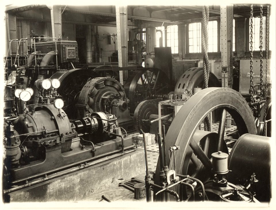 ETH-BIB-Zürich, ETH Zürich, Altes Maschinenlaboratorium, Maschinensaal, hydraulische Abteilung-Ans 01448