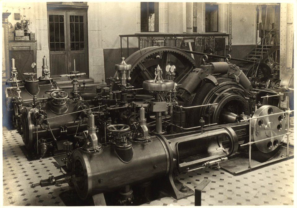 ETH-BIB-Zürich, ETH Zürich, Altes Maschinenlaboratorium, Maschinensaal, Ventildampfmaschine-Ans 01192