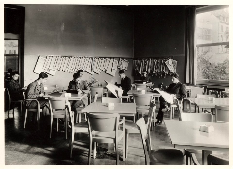 ETH-BIB-Zürich, ETH Zürich, ehemaliges Studentenheim, Leseraum-Ans 00110