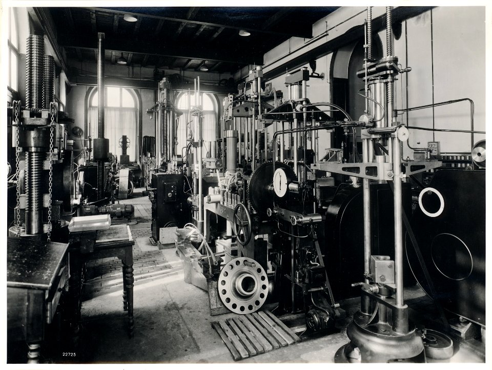 ETH-BIB-Zürich, ETH Zürich, Eidgenössische Materialprüfungs- und Forschungsanstalt (EMPA), Grosser Maschinensaal-Ans 04836