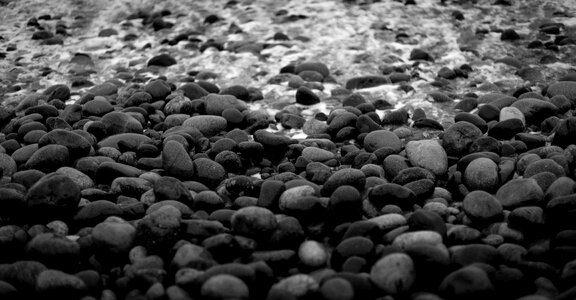 Beach rocks black and white photo