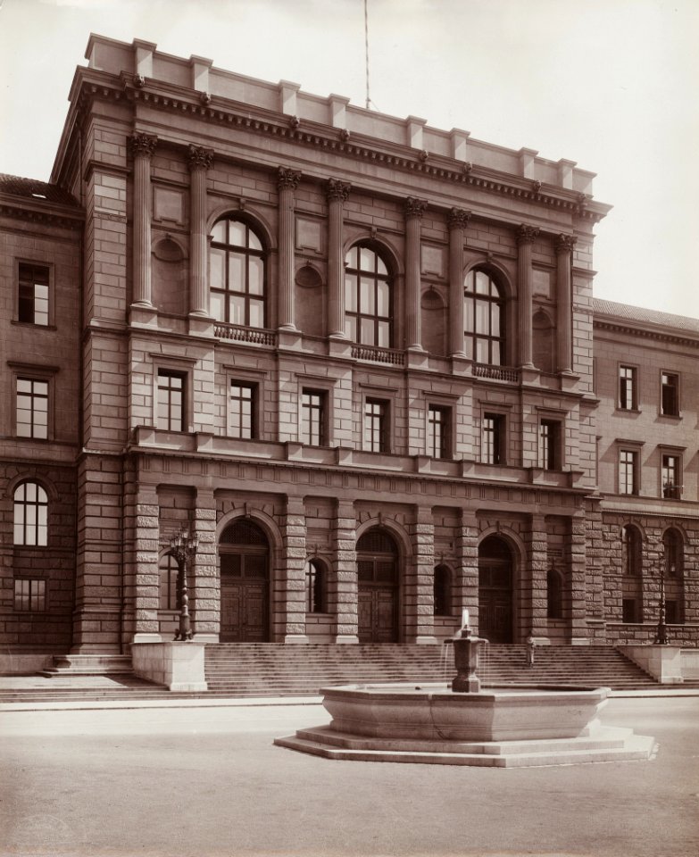 ETH-BIB-Zürich, ETH Zürich, Hauptgebäude (HG), Westfassade, Mittelrisalit-Ans 00939