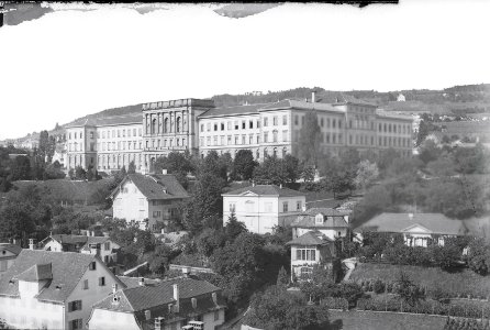 ETH-BIB-Zürich, ETH Zürich, Hauptgebäude, Fassade Süd-West-Ans 00319-F