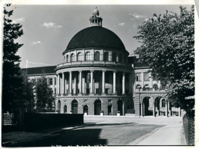 ETH-BIB-Zürich, ETH Zürich, Hauptgebäude (HG), Fassade Ost, Mittelrisalit-Ans 00159