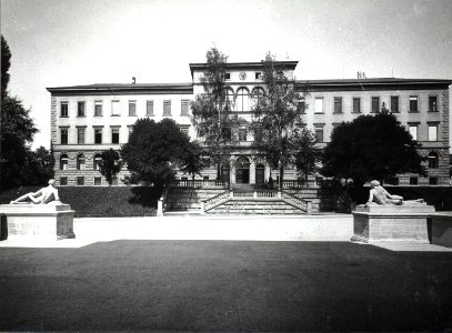 ETH-BIB-Zürich, ETH Zürich, Hauptgebäude (HG), Fassade Süd Eingangsvestibüle Rämistrasse-Ans 03216
