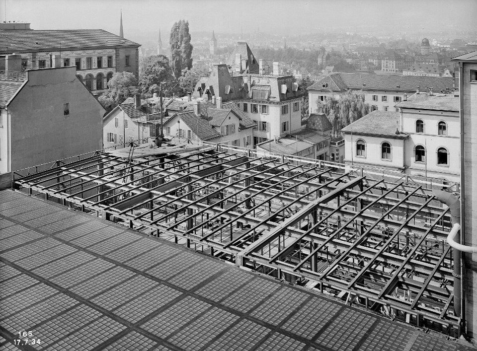 ETH-BIB-Zürich, ETH Zürich, Maschinenlaboratorium (ML), Dach während Umbau-Ans 02968-F