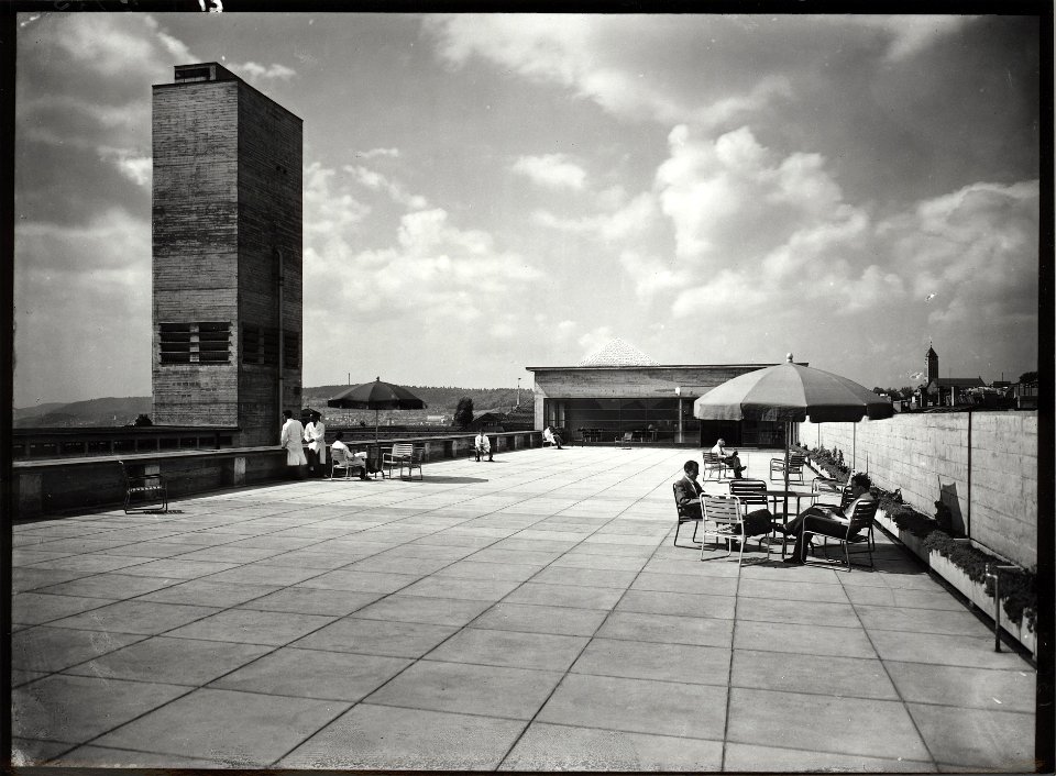 ETH-BIB-Zürich, ETH Zürich, Maschinenlaboratorium (ML), Dachterrasse-Ans 02971