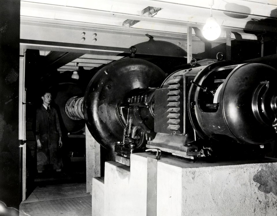 ETH-BIB-Zürich, ETH Zürich, Maschinenlaboratorium (ML), Institut für Aerodynamik, Eichanlage für Geschwindigkeiten bis 250 m - sek.-Ans 06437-07