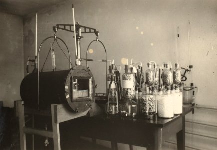 ETH-BIB-Zürich, ETH Zürich, Land- und Forstwirtschaftliches Institut, LF-Gebäude, erster Respirationsapparat für Kaninchen-Ans 02514