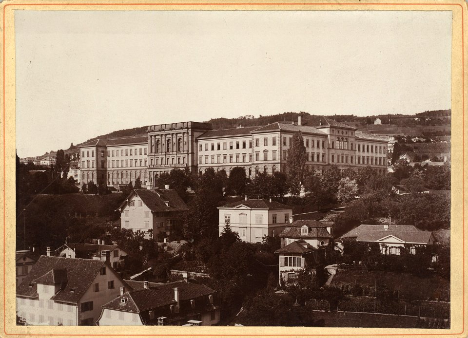 ETH-BIB-Zürich, ETH Zürich, Hauptgebäude (HG), Fassade Süd-West-Ans 00319