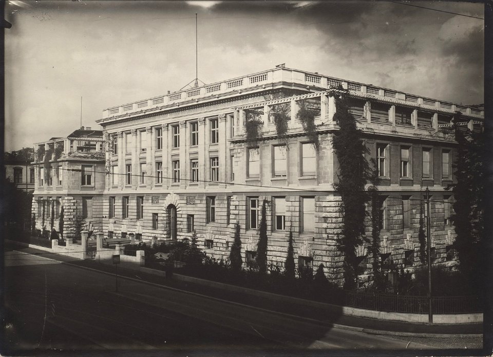 ETH-BIB-Zürich, ETH Zürich, Land- und Forstwirtschaftliches Institut, Westbau (LFW), Fassade Süd-West-Ans 00463