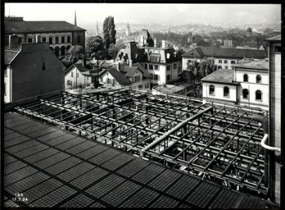 ETH-BIB-Zürich, ETH Zürich, Maschinenlaboratorium (ML), Dach während Umbau-Ans 02968