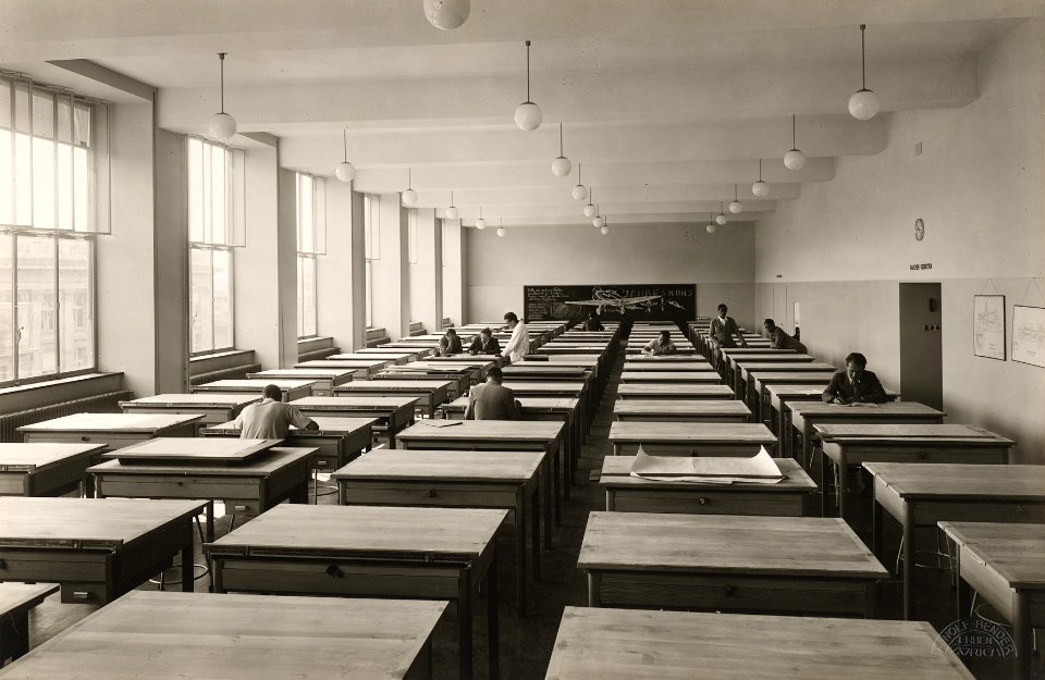ETH-BIB-Zürich, ETH Zürich, Maschinenlaboratorium (ML), Zeichensaal-Ans 01385