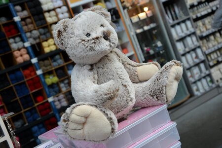 Doudou plush bear sitting