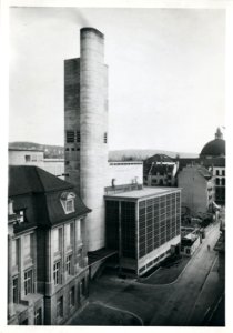 ETH-BIB-Zürich, ETH Zürich, Maschinenlaboratorium (ML), Fernheizkraftwerk (FHK), Hochkamin und Kesselhaus-Ans 01290