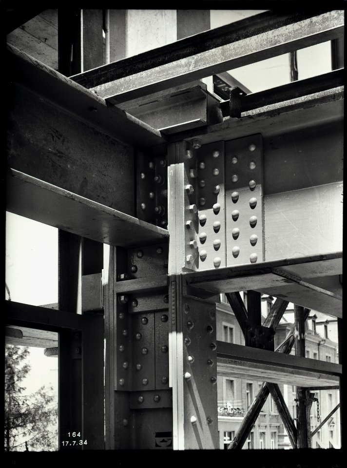 ETH-BIB-Zürich, ETH Zürich, Maschinenlaboratorium (ML), Stahlträger im Detail-Ans 02981